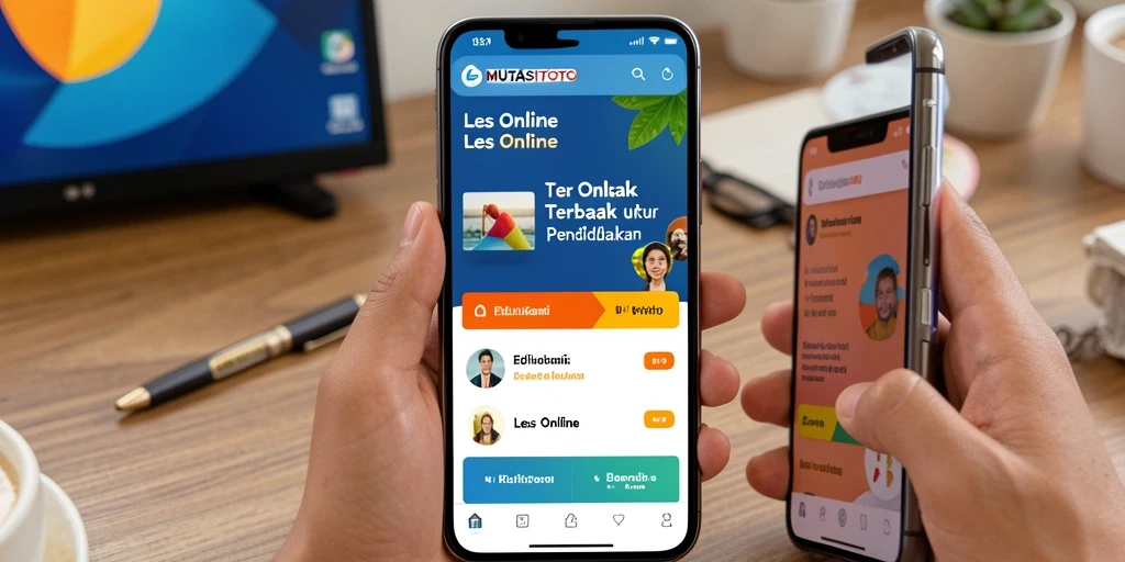 Tampilan antarmuka aplikasi Les Online MUTASITOTO yang user-friendly.