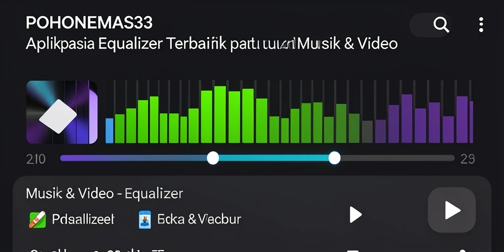 Screenshot antarmuka POHONEMAS33 dengan fitur Equalizer yang menarik.