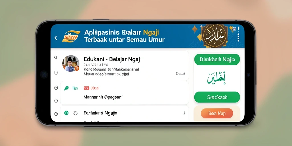 Antarmuka SIA777 dengan fitur Belajar Ngaji yang interaktif.