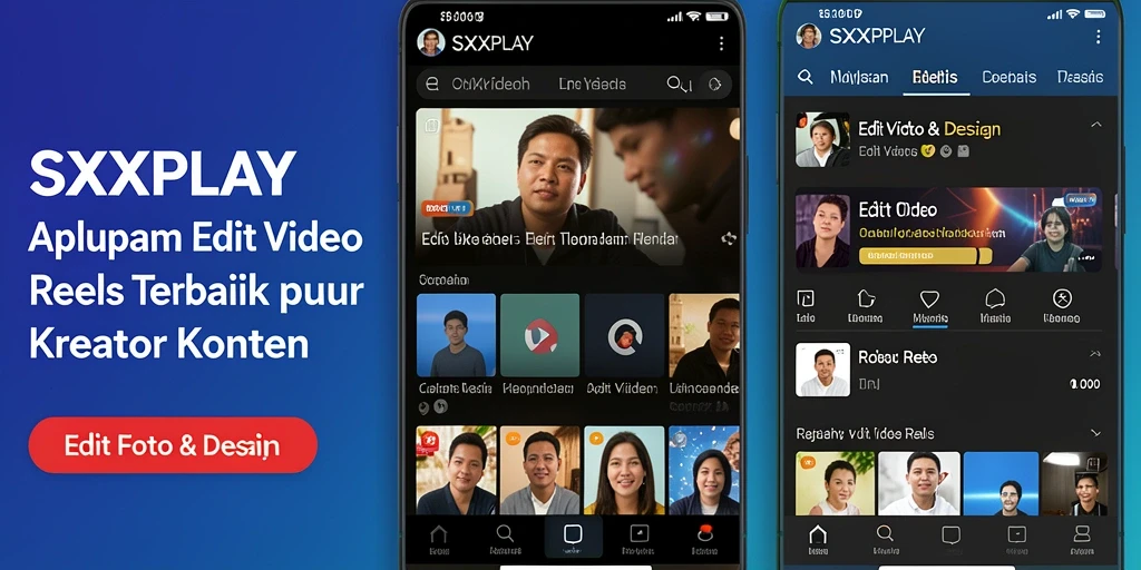Antarmuka aplikasi SXXPLAY dengan fitur Edit Video Reels yang menarik.
