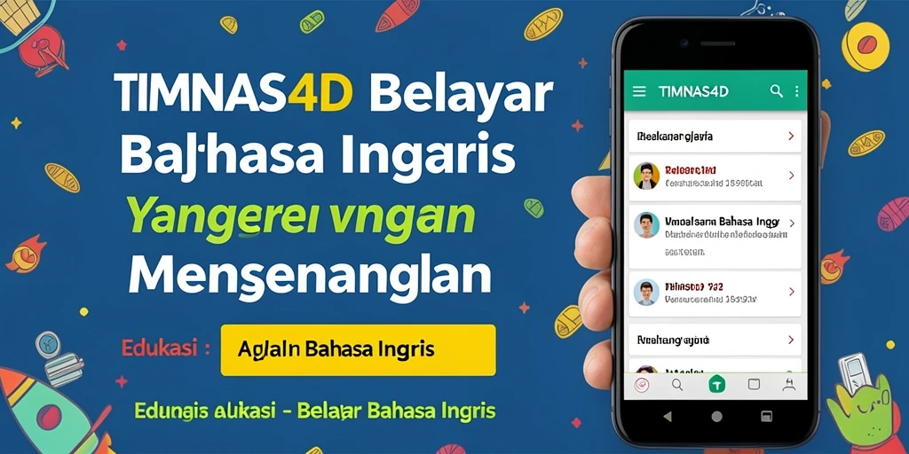 Antarmuka aplikasi TIMNAS4D untuk belajar bahasa Inggris yang interaktif dan menarik.